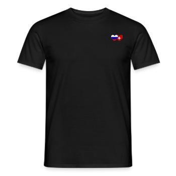 Russie Suisse Flag Coeur - T-shirt homme - noir - Devant - AI Model Male 178 light (178cm)