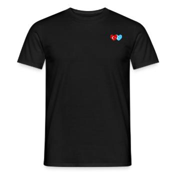 Turquie Cœur du drapeau ouïghour - T-shirt homme - noir - Devant - AI Model Male 178 light (178cm)