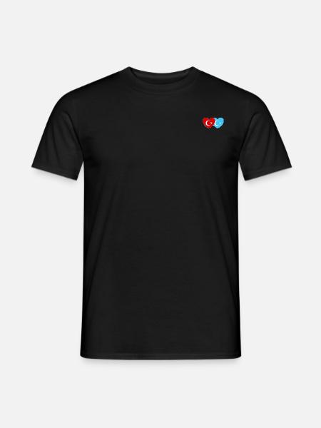 Türkei Uiguren Flagge Herz - Männer T-Shirt - Schwarz