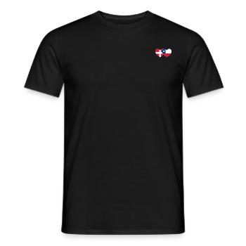 Dänemark Chile Flagge Herz - Männer T-Shirt - Schwarz - Vorne - AI Model Male 178 light (178cm)