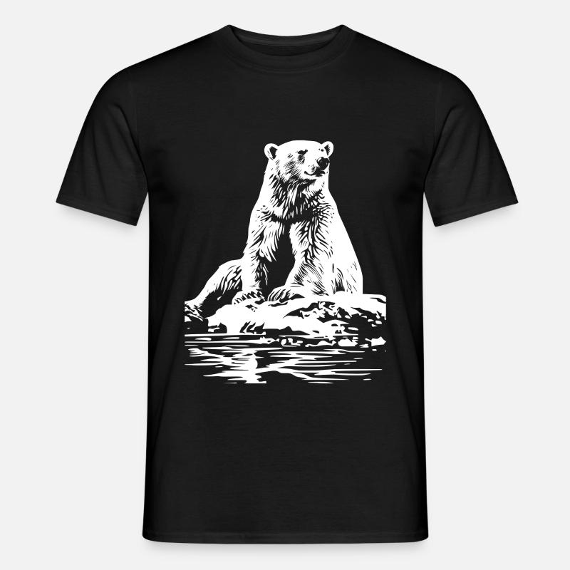 Cool Eisbär - Männer T-Shirt - Schwarz