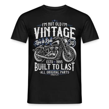 1995 Vintage Born Motorcycle Birthday Gift - Men's T-Shirt - black - Front - AI Model Male 178 light (178cm)