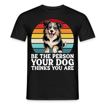 Funny Australian Shepherd Dog Quote - Men's T-Shirt - black - Front - AI Model Male 178 light (178cm)