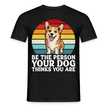 Funny Corgi Dog Quote - Men's T-Shirt - black - Front - AI Model Male 178 light (178cm)