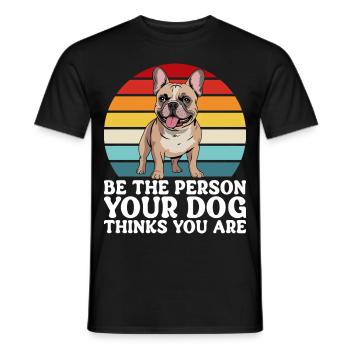 Humor Dog French Bulldog - Men's T-Shirt - black - Front - AI Model Male 178 light (178cm)