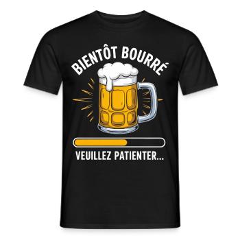 Homme Bourré Apéro Alcool Humour - T-shirt homme - noir - Devant - AI Model Male 178 light (178cm)