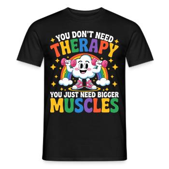 Just more muscle building - Men's T-Shirt - black - Front - AI Model Male 178 light (178cm)