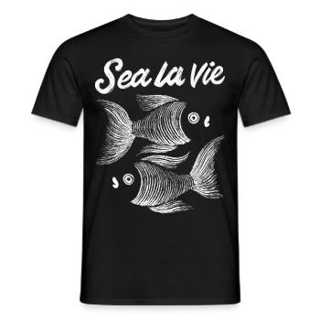Beach Summer Ocean Sea Fish - Men's T-Shirt - black - Front - AI Model Male 178 light (178cm)