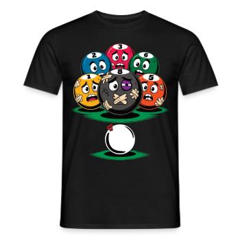 Cartoon Humor Billard Spieler - Männer T-Shirt - Schwarz - Vorne - AI Model Male 178 light (178cm)