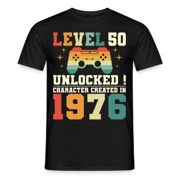 Humor Geek Level 50 Jahre Gamer Geburtstag 1976 - Männer T-Shirt - Schwarz - Vorne - AI Model Male 178 light (178cm)