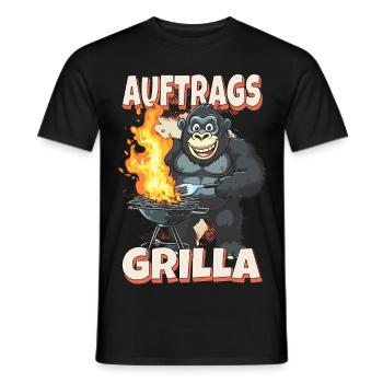 Grillen Grilla Griller Gorilla BBQ Spruch Lustig - Männer T-Shirt - Schwarz - Vorne - AI Model Male 178 light (178cm)