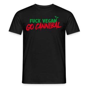Fuck Vegan Go Cannibal - T-shirt homme - noir - Devant - AI Model Male 178 light (178cm)