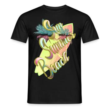 Surfen Sonne Sommer Strand und Palmen - Männer T-Shirt - Schwarz - Vorne - AI Model Male 178 light (178cm)