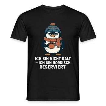 Pinguin Nordisch Reserviert. - Männer T-Shirt - Schwarz - Vorne - AI Model Male 178 light (178cm)