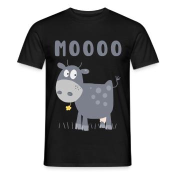 Mooo Kuh Comic Rind Bauernhoftier Comic - Männer T-Shirt - Schwarz - Vorne - AI Model Male 178 light (178cm)