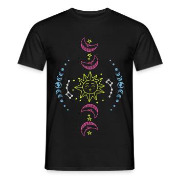 Sun Moon and Earth - Men's T-Shirt - black - Front - AI Model Male 178 light (178cm)