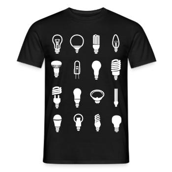 Light Bulb Types - Men's T-Shirt - black - Front - AI Model Male 178 light (178cm)