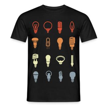 Light bulb sockets - Men's T-Shirt - black - Front - AI Model Male 178 light (178cm)