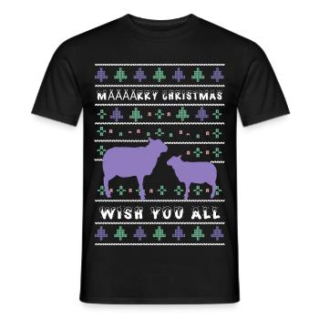 Määäärry Moutons de Noël - T-shirt homme - noir - Devant - AI Model Male 178 light (178cm)