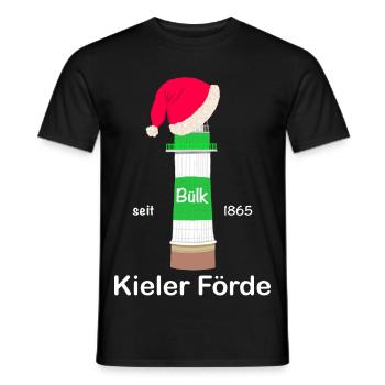 Weihnachten, Leuchtturm Bülk, Kieler Förde, Ostsee - Männer T-Shirt - Schwarz - Vorne - AI Model Male 178 light (178cm)