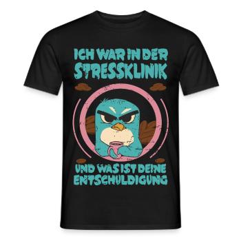 Penguin Stress Clinic - Men's T-Shirt - black - Front - AI Model Male 178 light (178cm)