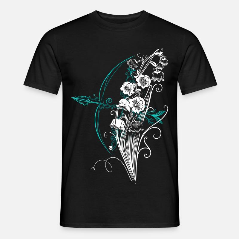 Maiglöckchen Pfeil Bogen - Männer T-Shirt - Schwarz