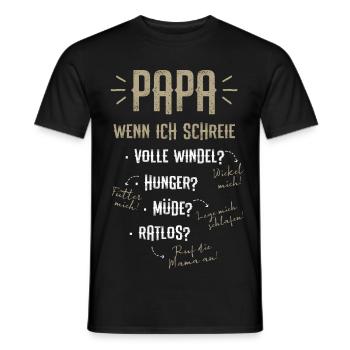 Papas Anleitung - Männer T-Shirt - Schwarz - Vorne - AI Model Male 178 light (178cm)