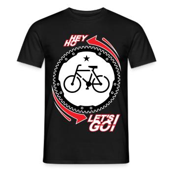 HEY HO - VÉLO - ALLONS-Y! - T-shirt homme - noir - Devant - AI Model Male 178 light (178cm)