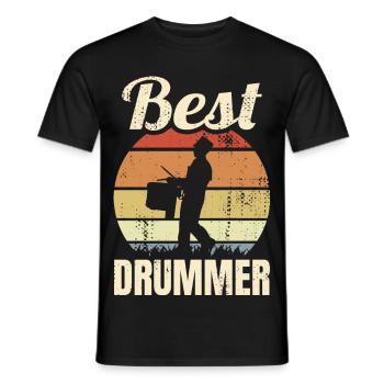 Best Drummer - Men's T-Shirt - black - Front - AI Model Male 178 light (178cm)