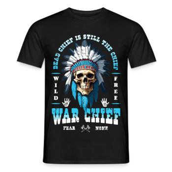 Indianer Skull - Männer T-Shirt - Schwarz - Vorne - AI Model Male 178 light (178cm)