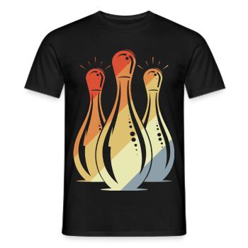 Bowling Grafik Retro Look - Männer T-Shirt - Schwarz - Vorne - AI Model Male 178 light (178cm)