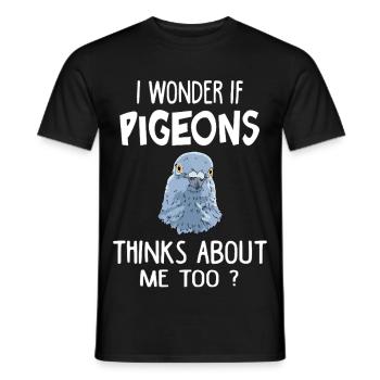 I Wonder If Pigeons Think About Me Too Funny - Men's T-Shirt - black - Front - AI Model Male 178 light (178cm)