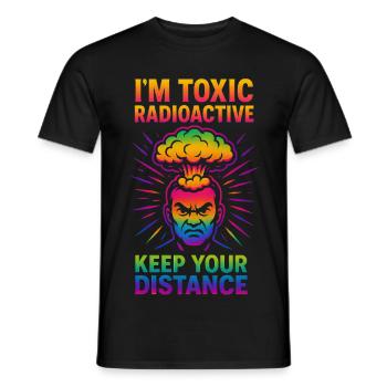 Néon toxique radioactif Gardez vos distances - T-shirt homme - noir - Devant - AI Model Male 178 light (178cm)
