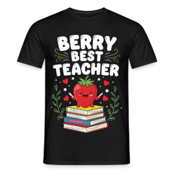 Berry Best Teacher Enseignant du primaire - T-shirt homme - noir - Devant - AI Model Male 178 light (178cm)