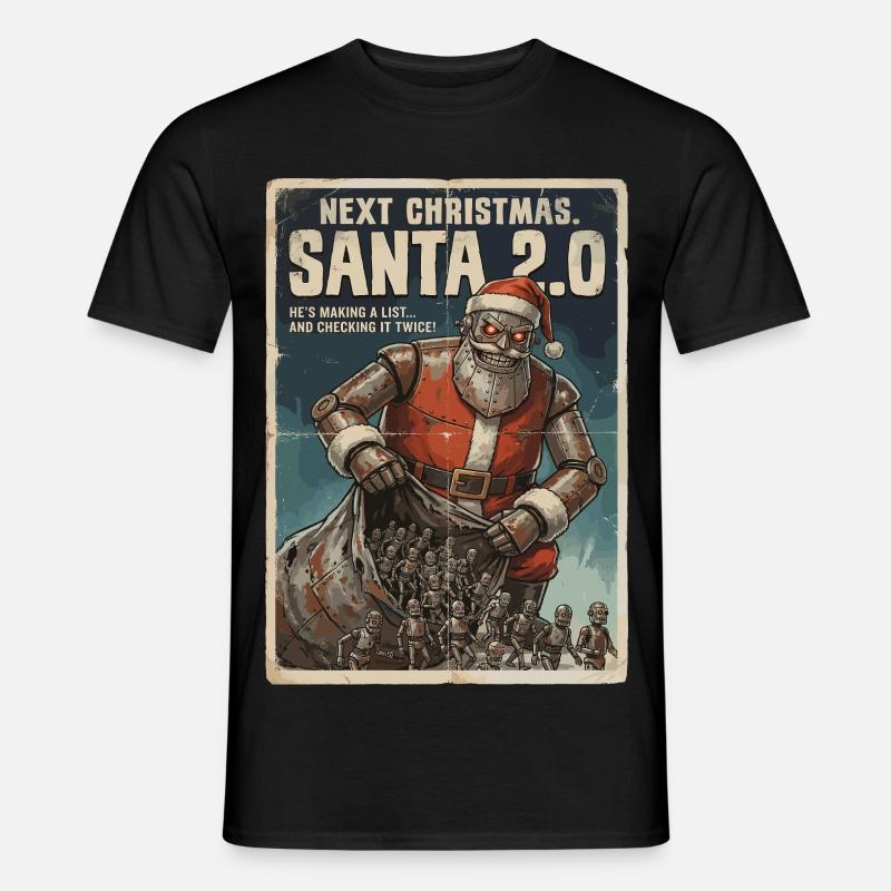 Santa 2.0 Cyborg - Männer T-Shirt - Schwarz