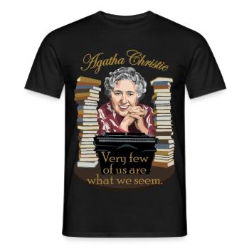 Agatha Christie - Männer T-Shirt - Schwarz - Vorne - AI Model Male 178 light (178cm)
