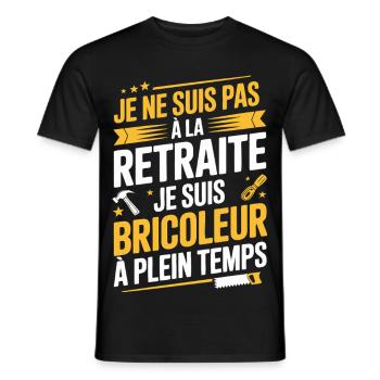 Full-time handyman, not retired - Men's T-Shirt - black - Front - AI Model Male 178 light (178cm)