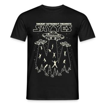 Ancient Astronaut Theorists Say Yes - Men's T-Shirt - black - Front - AI Model Male 178 light (178cm)