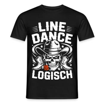 Line Dance Logisch Skull - Männer T-Shirt - Schwarz - Vorne - AI Model Male 178 light (178cm)