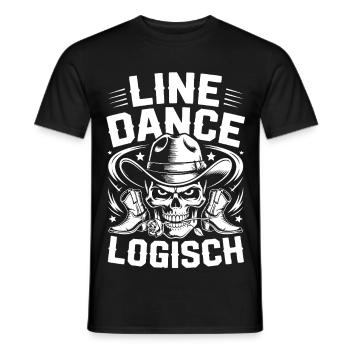 Line Dance Skull Logo - Men's T-Shirt - black - Front - AI Model Male 178 light (178cm)