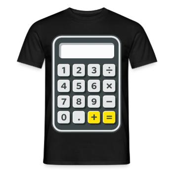 Taschenrechner Kostüm Karneval Fasching Nerd  - Männer T-Shirt - Schwarz - Vorne - AI Model Male 178 light (178cm)
