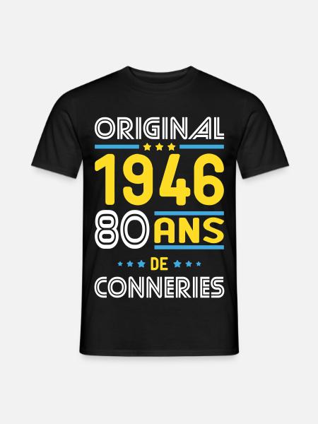 Original – 1946 – 80 Jahre - Männer T-Shirt - Schwarz