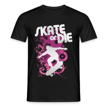 Skate or Die: Glowing Graffiti - Men's T-Shirt - black - Front - AI Model Male 178 light (178cm)