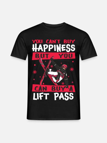 Happiness Skiing Skifahren Freestyle Happy - Men's T-Shirt - black