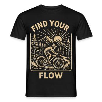 Find Your Flow – Vintage MTB Mountain Bike - Men's T-Shirt - black - Front - AI Model Male 178 light (178cm)
