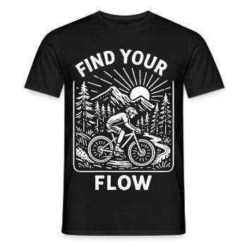 Find Your Flow – Vintage MTB Mountain Bike - Men's T-Shirt - black - Front - AI Model Male 178 light (178cm)