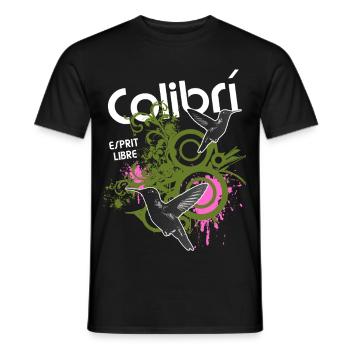 Liberté Colibris Urbains - T-shirt homme - noir - Devant - AI Model Male 178 light (178cm)