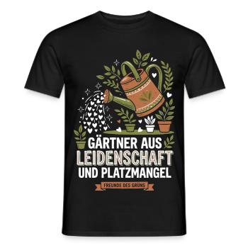 Gärtner Balkon Platzmangel Spruch - Männer T-Shirt - Schwarz - Vorne - AI Model Male 178 light (178cm)