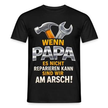 Papa repariert alles Geschenk Vatertag Lustig - Männer T-Shirt - Schwarz - Vorne - AI Model Male 178 light (178cm)