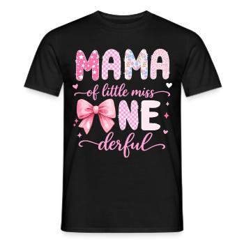 Mama of Little Miss Onederful 1st Birthday Design - Men's T-Shirt - black - Front - AI Model Male 178 light (178cm)
